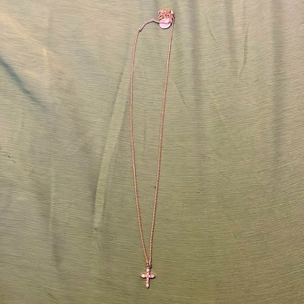 Rose gold cross necklace